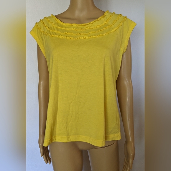 Pre-owned Maggie And Max Sleeveless Yellow Shirt, Size Extra Large, TF - Picture 1 of 3